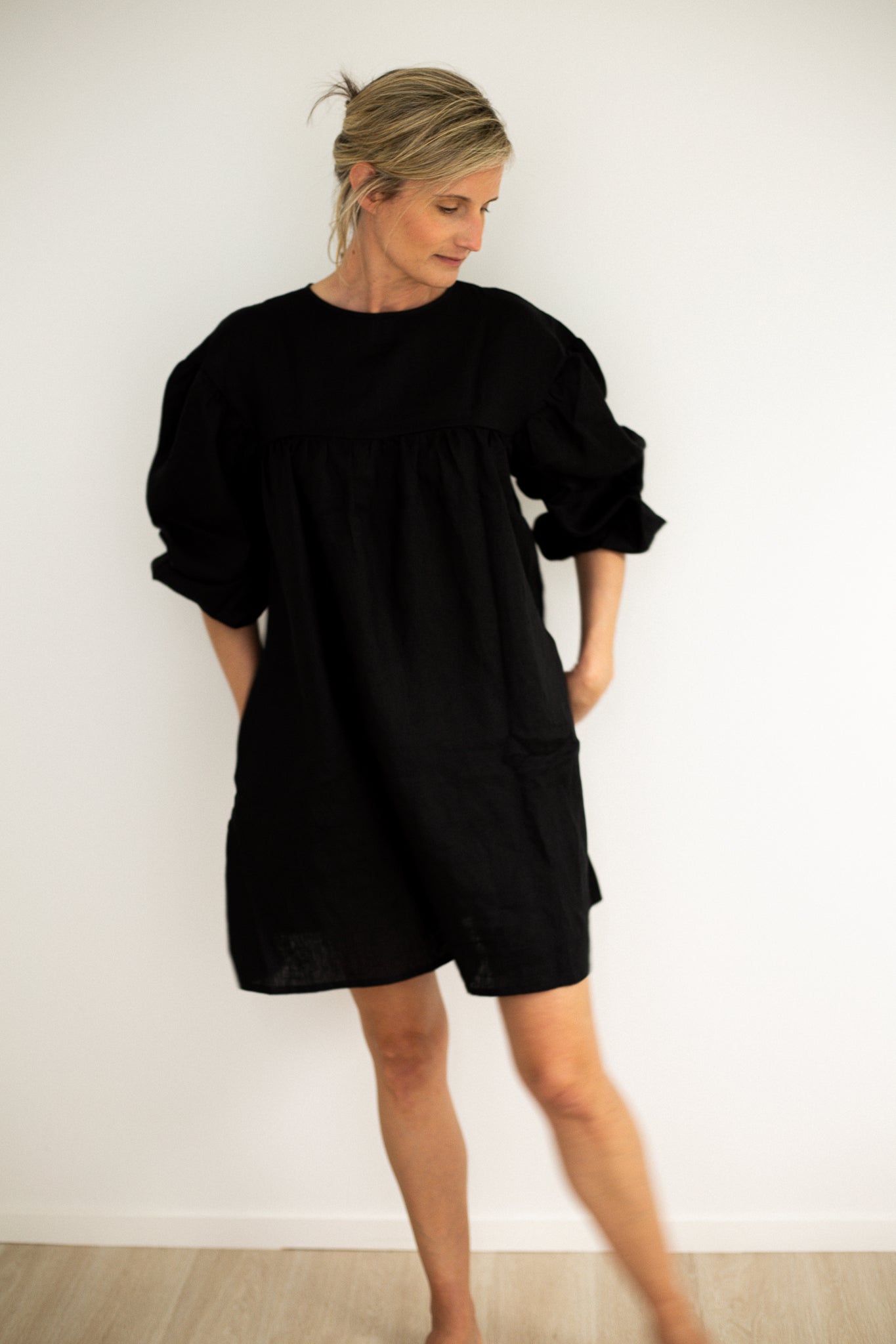 Artist Linen Black Dress