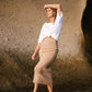 Ever Ribbed Skirt Chai