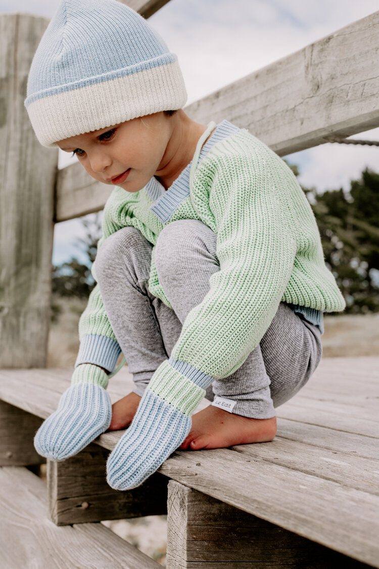 Sky Lemon Contrast Knitted Hat