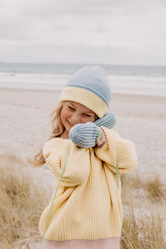 Sea Sky Knitted Mittens