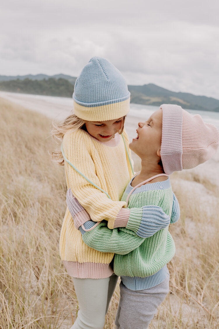 Lemon Candy Contrast Knit Jumper