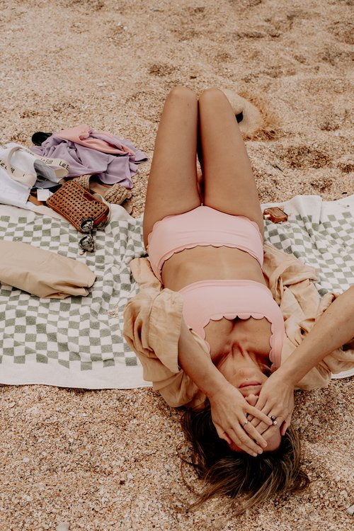 Seashell Scallop Reversible High Waist Bikini Bottoms
