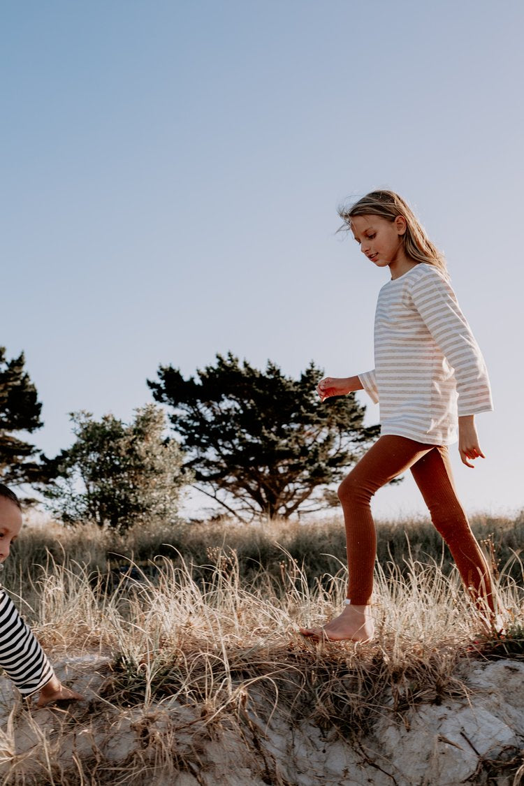 Beige French Stripe Tee