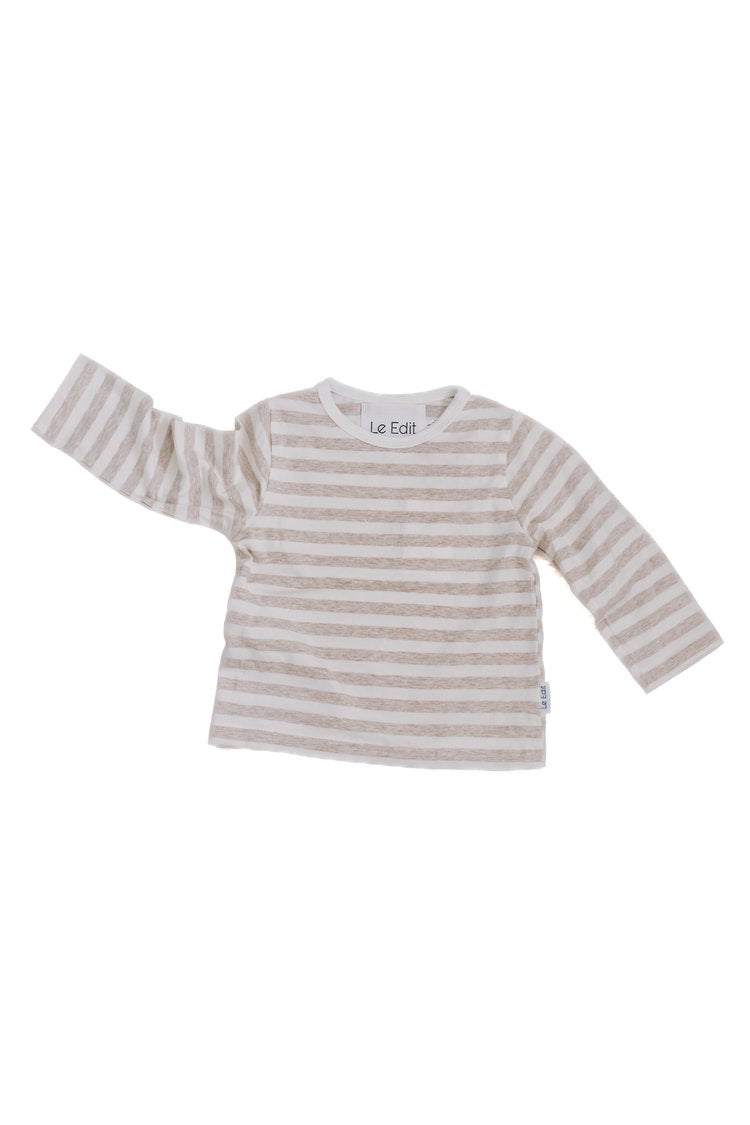 Beige French Stripe Tee