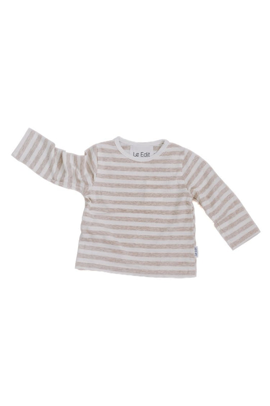 Beige French Stripe Tee