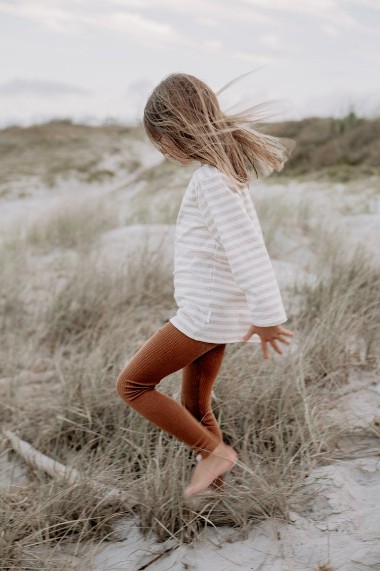 Beige French Stripe Tee