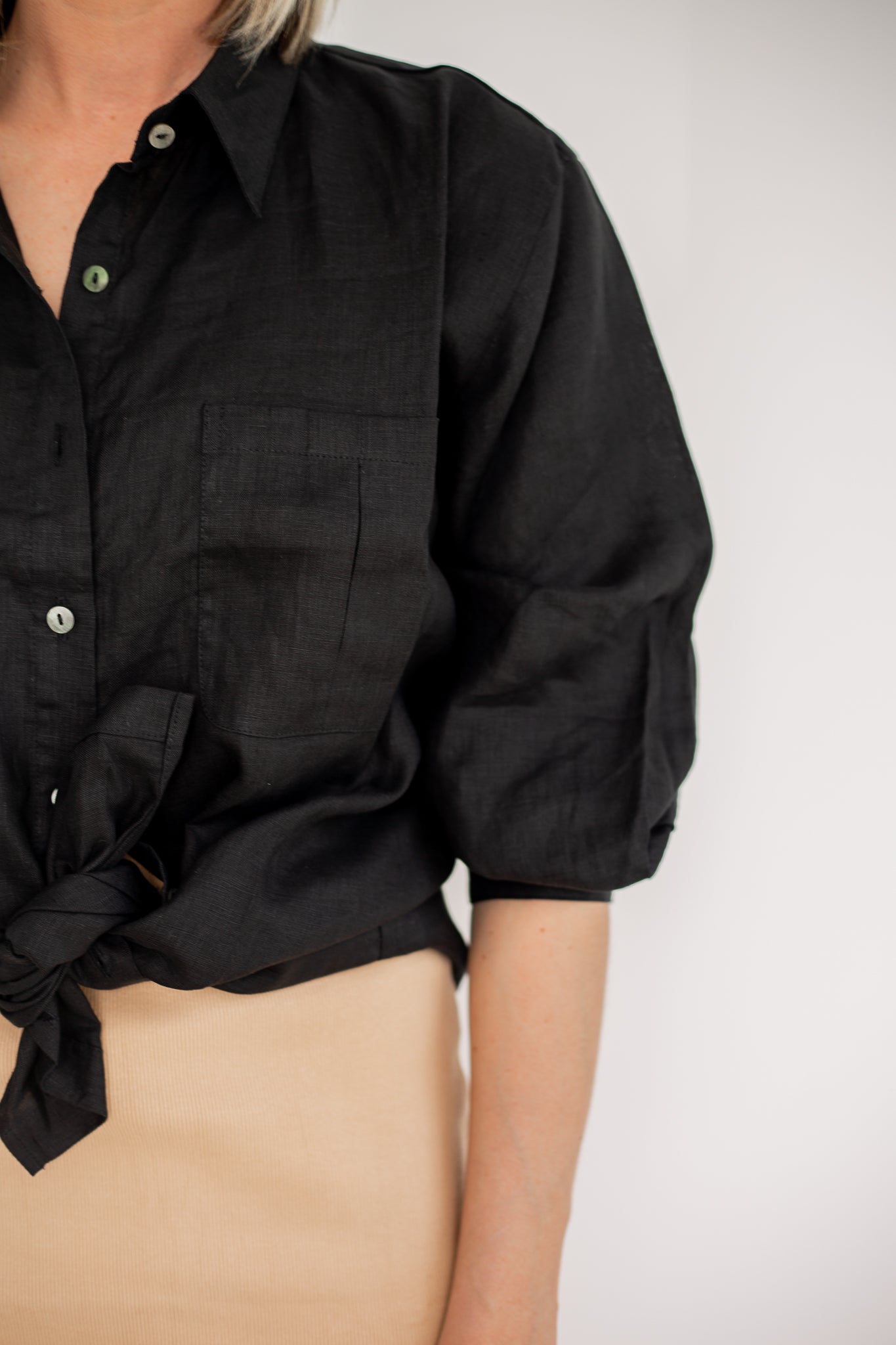 Your Boyfriends Black Linen Shirt