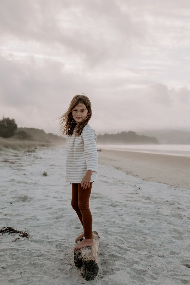 Beige French Stripe Tee