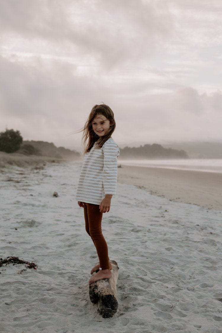 Beige French Stripe Tee