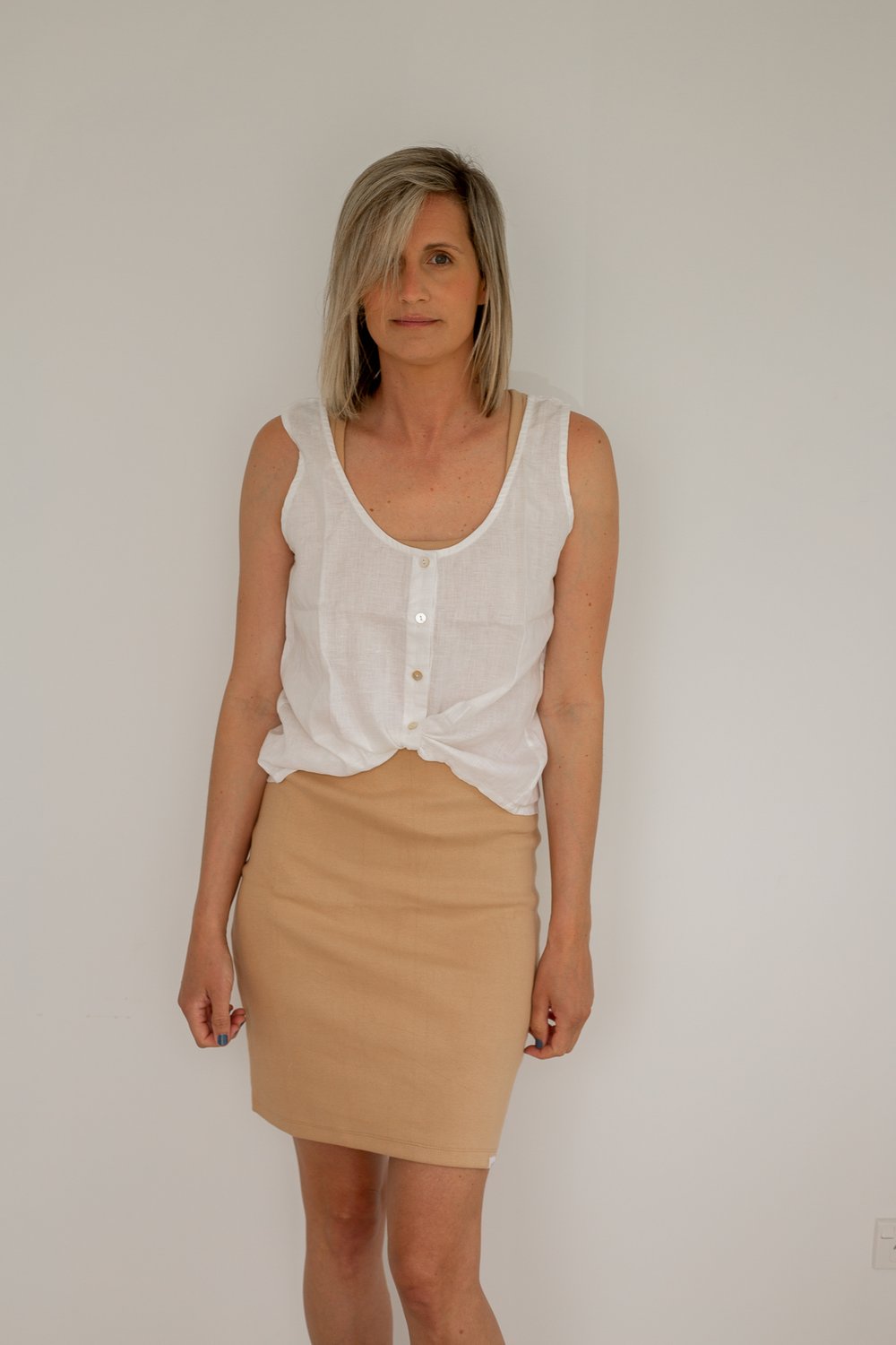 Linen Reversible Top White