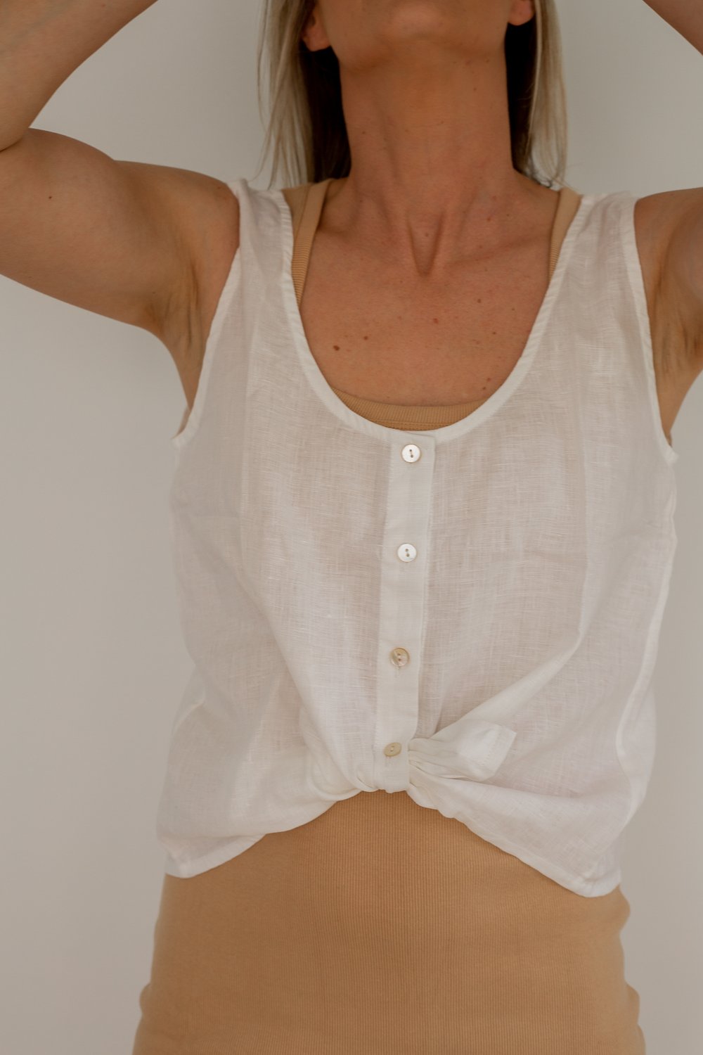 Linen Reversible Top White