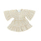 Gingham Summer Linen Dress Latte