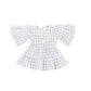 Womens Linen Gingham Dress Baby Blue