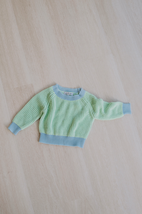 Sea Sky Contrast Knit Jumper